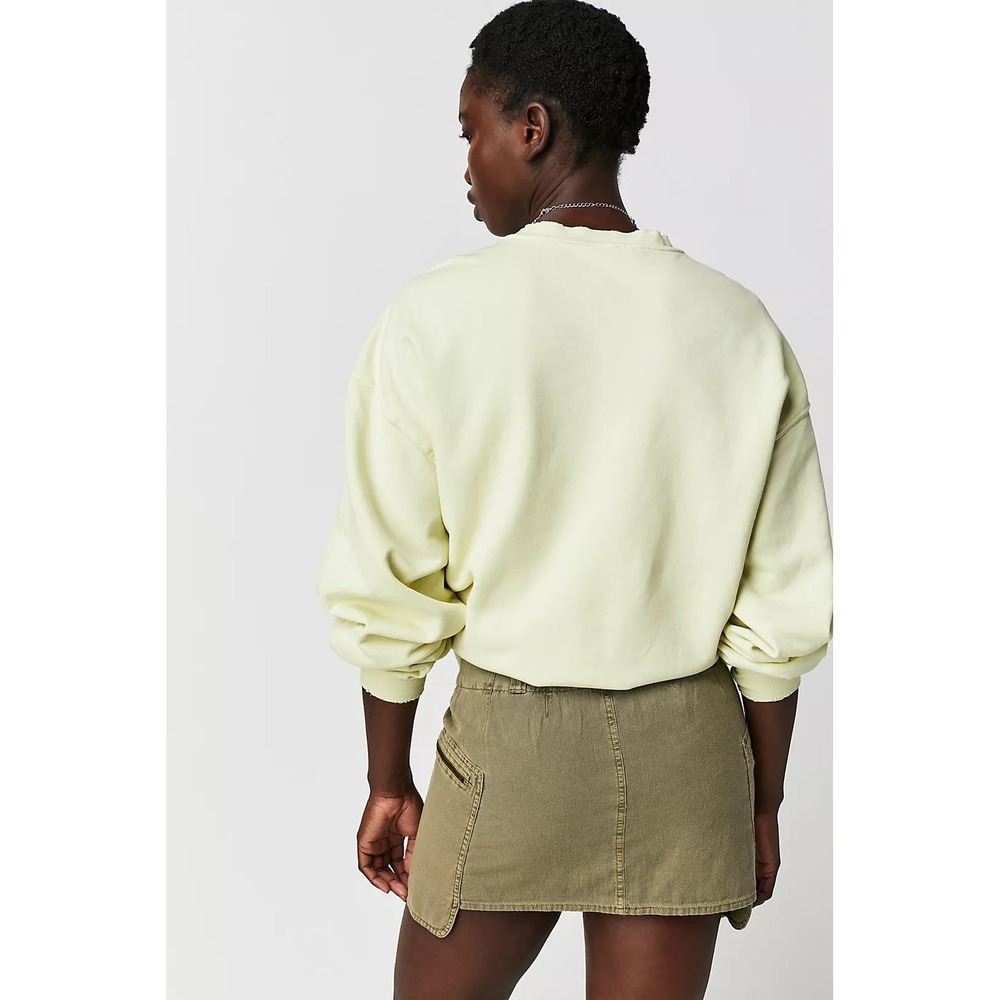 NEW Free People Nevada Utility Mini Skirt 2 Green Cargo Asymmetrical Zip Pocket - Picture 5 of 14